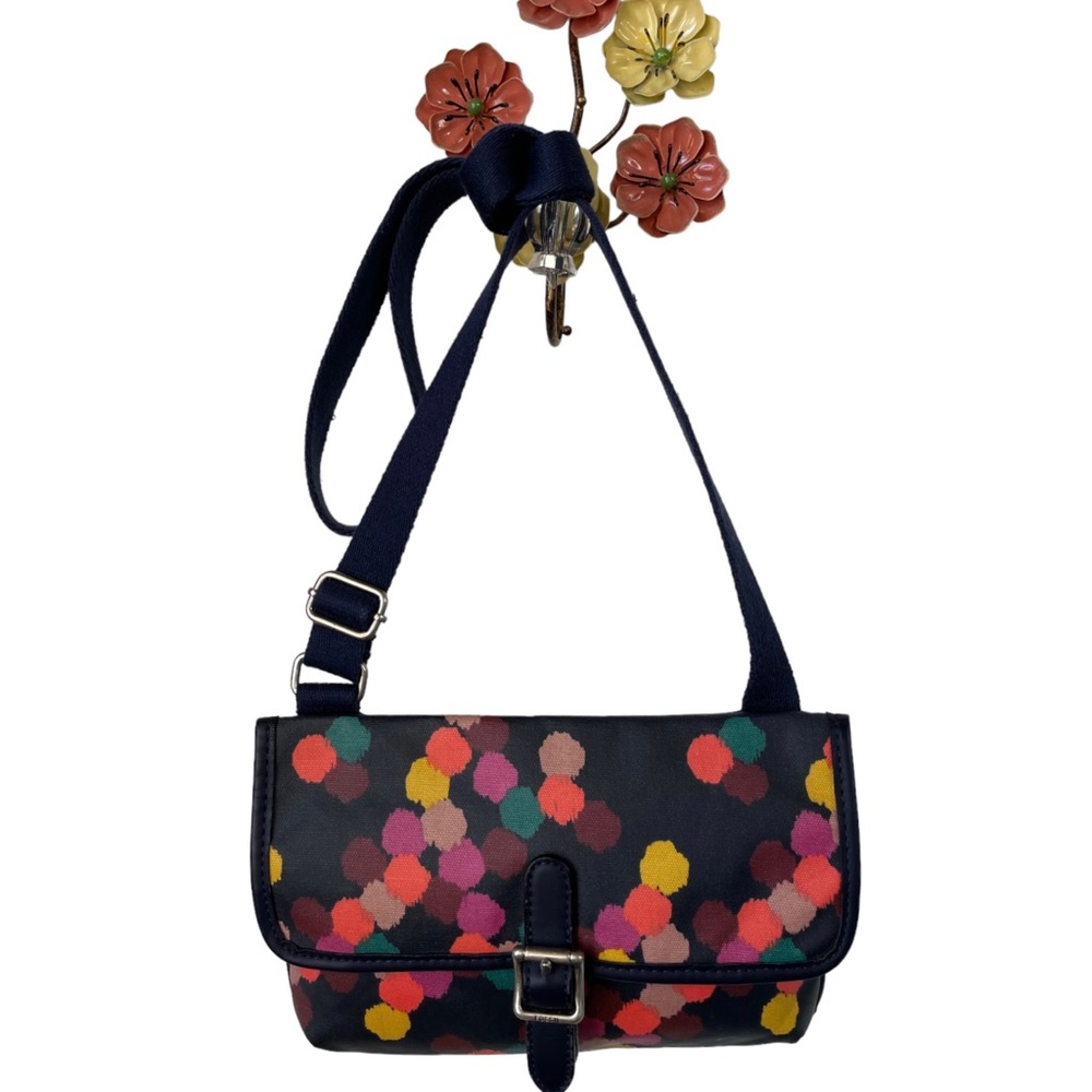 Fossil Key Per Crossbody Bag Messenger Shoulder Multicolored Blurred Polka Dot
